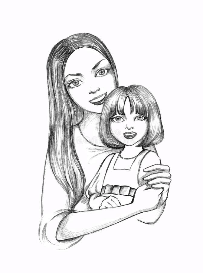 Mother with daughter stock illustration. Image of love - 3798286
