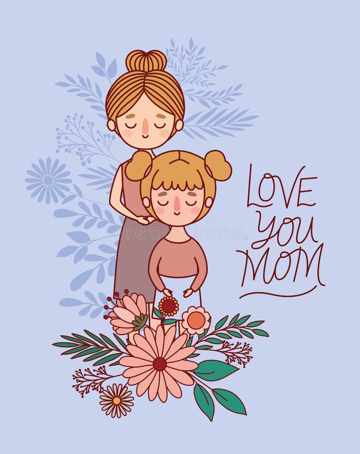 Mother and Daughter Cartoon with Flowers and Leaves Vector Design Stock Vector - Illustration of graphic, mother: 176324769 Mother and Daughter Cartoon with Flowers and Leaves Vector Design Stock Vector - Illustration of graphic, mother: 176324769