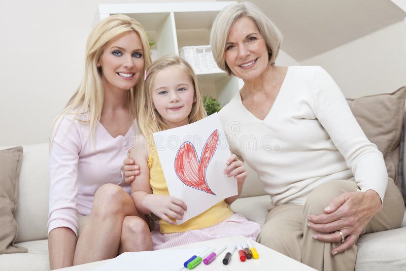 Mother Daughter Grandmother Generations At Home Stock Photo Imag