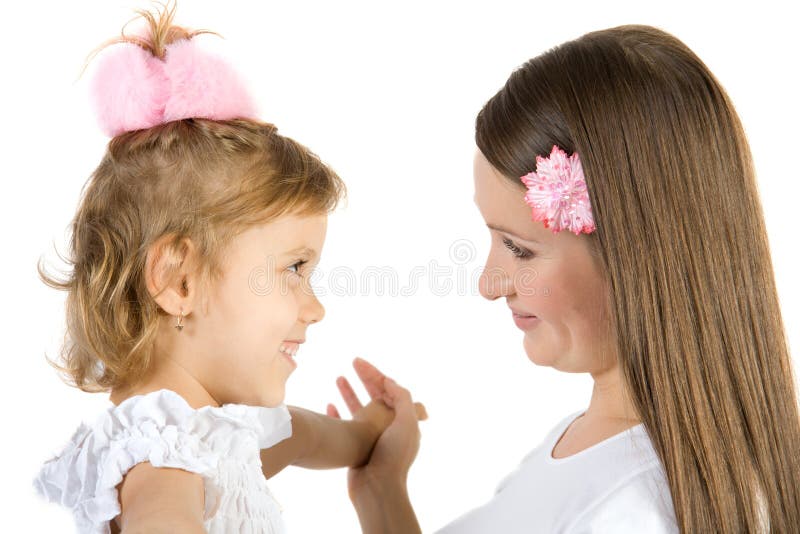 Mother and daughter have fun. royalty free stock photos