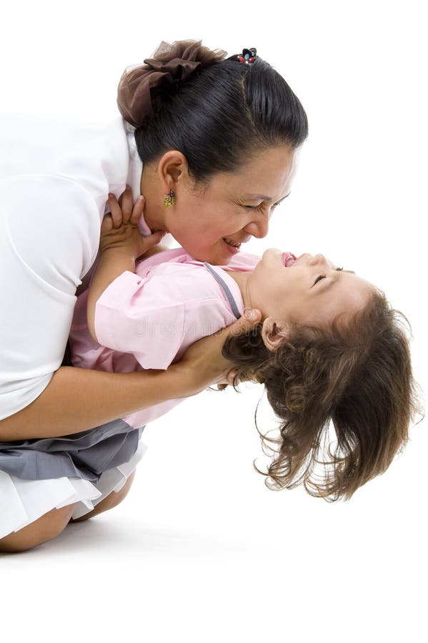 Mother and daughter havin fun