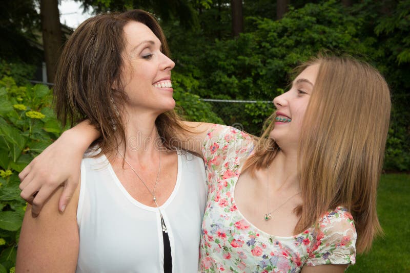 Mother and Daughter on Family Vacation at Tropical Beach Stock Photo