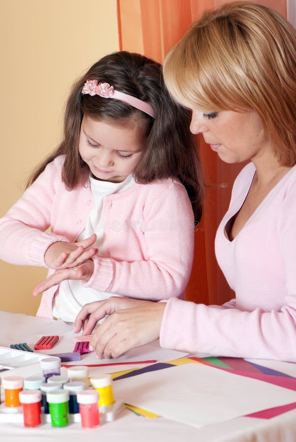 Mother and the daughter mould from plasticine
