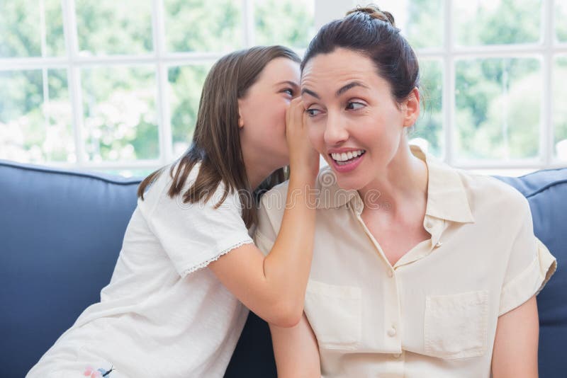 Mother and Daughter Sharing Secrets Stock Photo Image of abode, brown