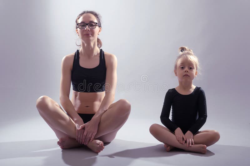 Kids Sitting In Yoga Position Stock Image - Image of ...