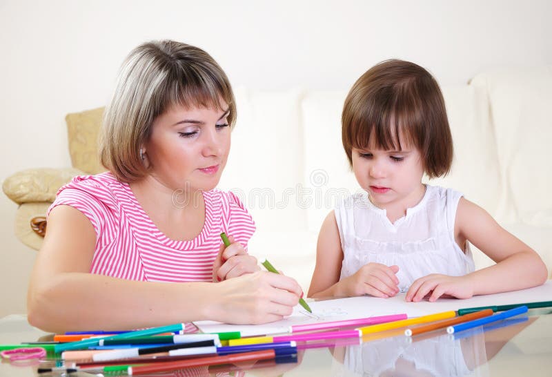 Mother and daughter together