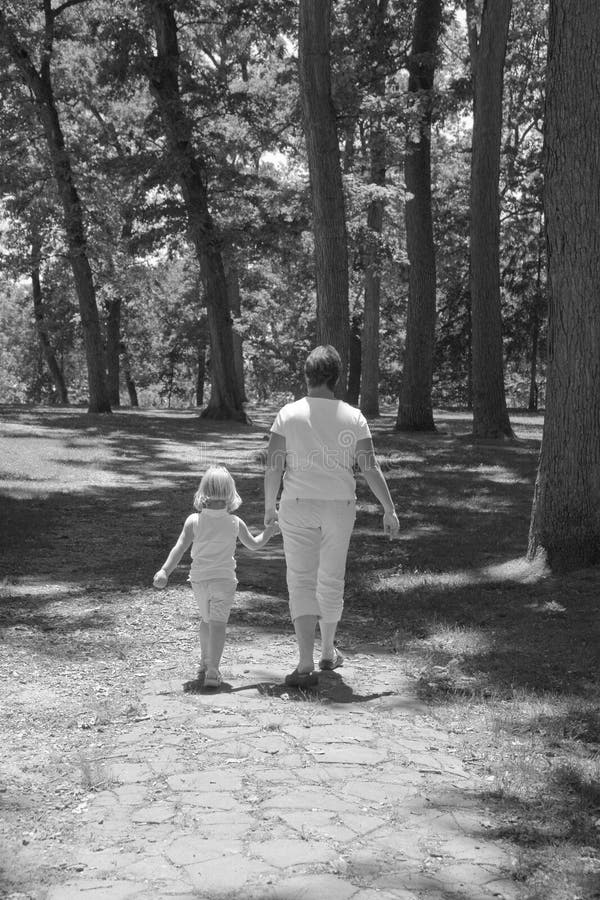 Mother and Daughter Walking