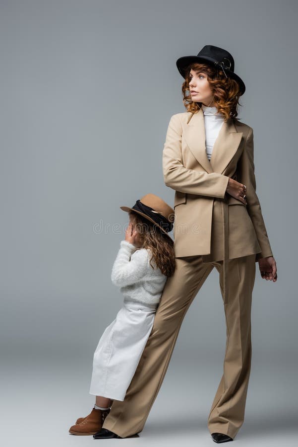 Mother and Daughter in White and Stock ...