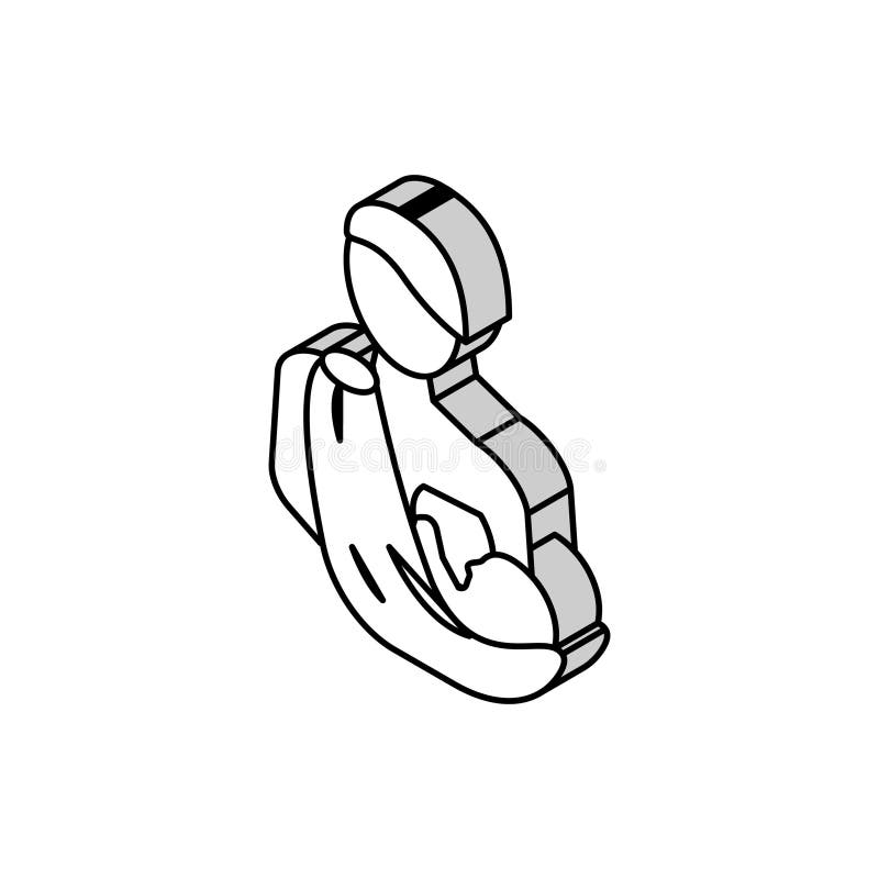 Ilustrarea vectorului pictogramei izometrice a nou-născuților născuți royalty free illustration