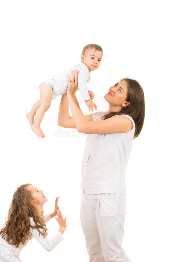 Mother Having Fun with Kids Stock Photo - Image of hands, beautiful ...