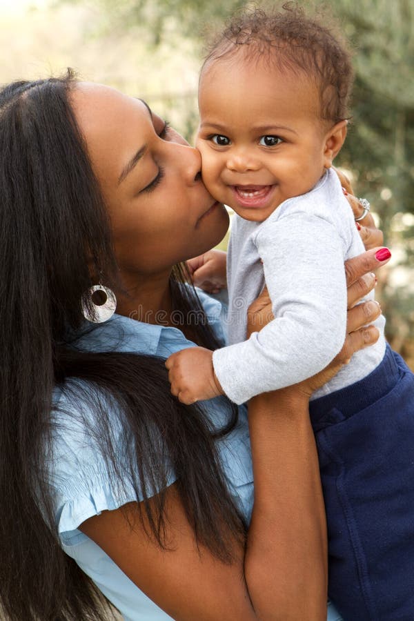 Portrait Of An African American Mother And Her Son Stock Photo Image