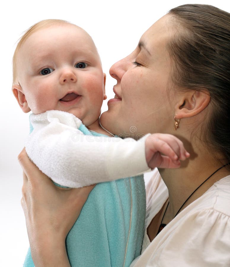 Mother holding little baby