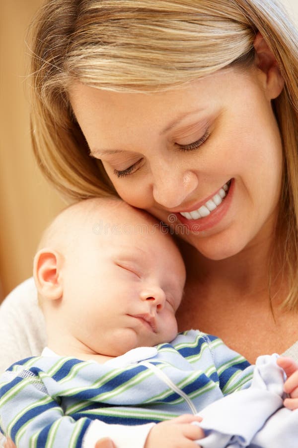 Mother at Home with New Baby Stock Image Image of baby, indoors 54953443