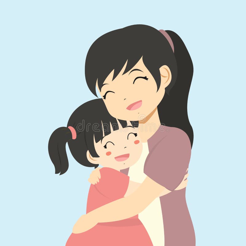 Mother And Son Hugging Happy Mother`s Day Cartoon Vector Stock Vector Illustration Of Cartoon