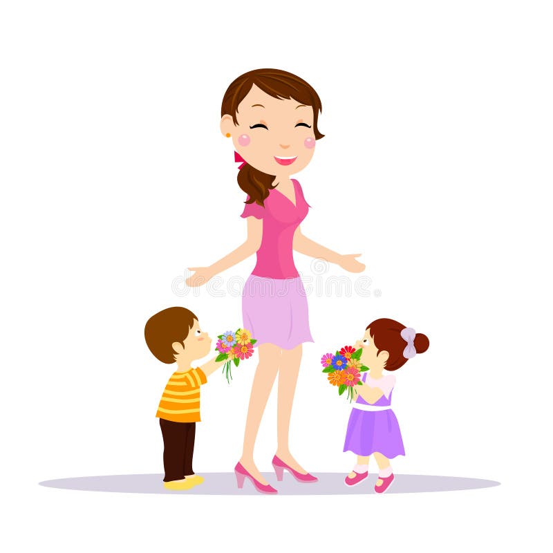 Mother and kids royalty free illustration Mother and kids royalty free illustration