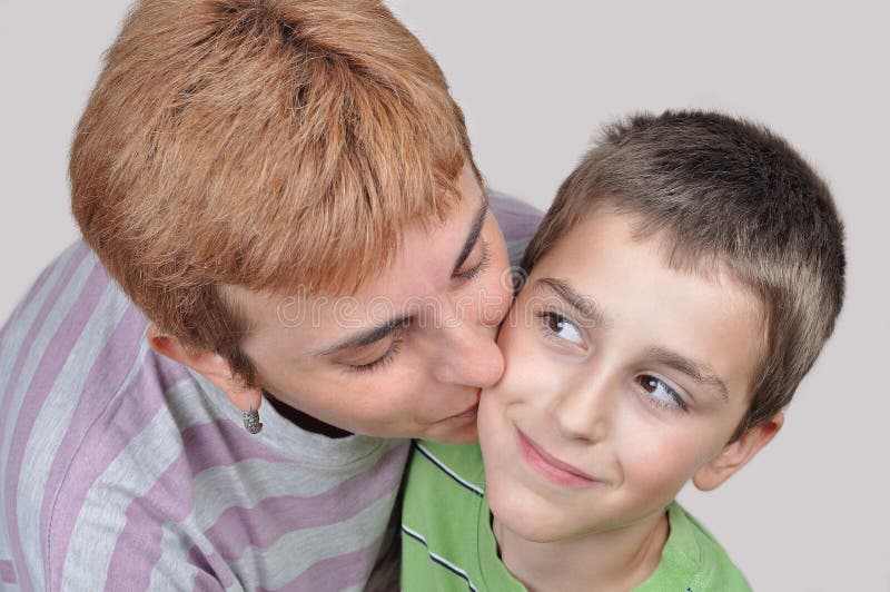 Mother Kissing Her Son Stock Image Image Of Joyful Hair 74011679 9994