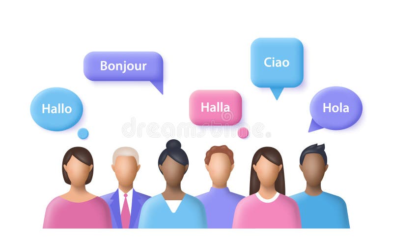 Mother language. People say the word hello royalty free illustration
