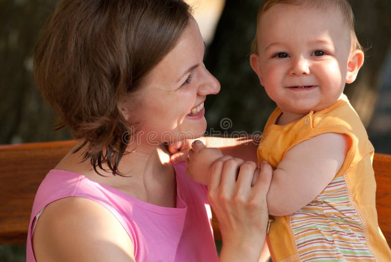 Baby and mother stock photo. Image of home, child, baby 8430198