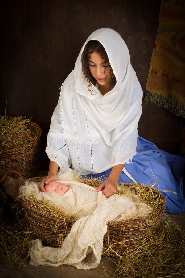 Mother Mary In Nativity Scene Stock Photo Image 58886670
