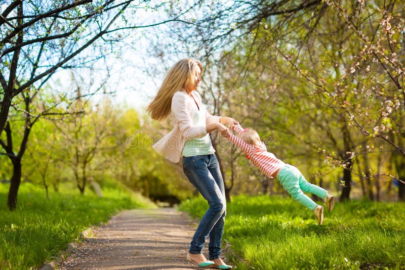 Mother playing with child