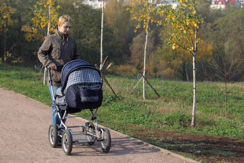 Mother with the pram