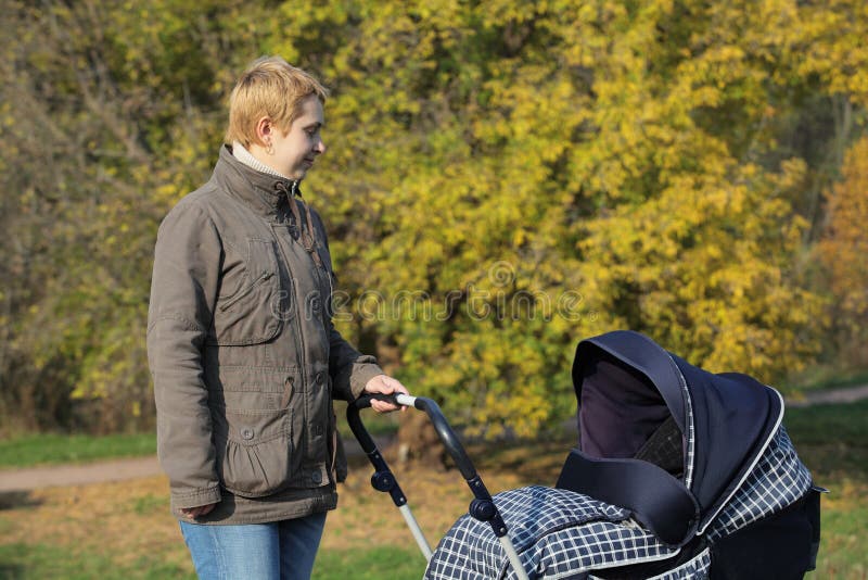 Mother with the pram