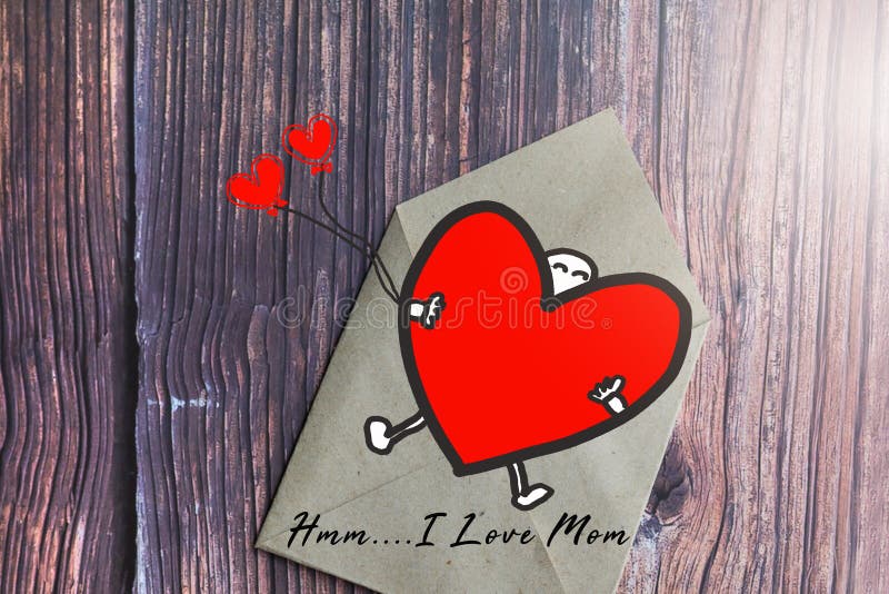 Mother`s day gift card with word I Love Mom, greeting card stock photo Mother`s day gift card with word I Love Mom, greeting card stock photo
