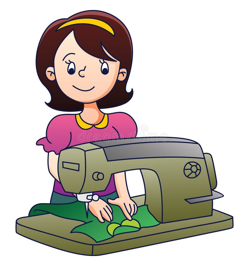 Mother Sewing Machine Stock Illustrations – 56 Mother Sewing Machine ...