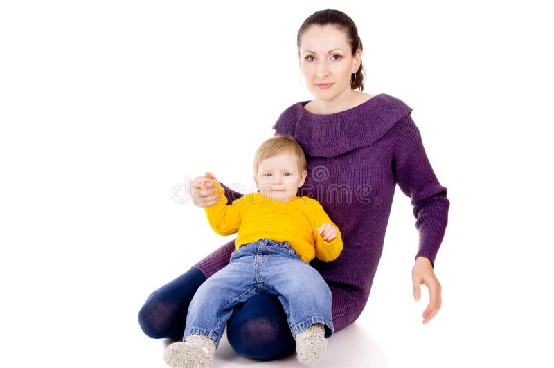 The Mother Sitting and Keep Child in Your Arms Stock Photo Image of