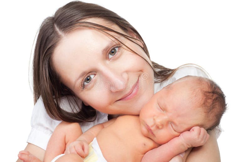 Mother Smile Holding Her Baby Stock Image - Image of accomplishment