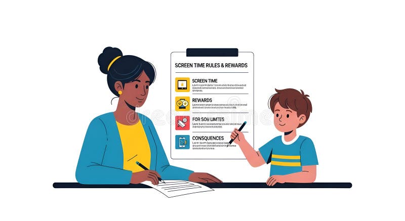 Summer Screen Time Rules Contract for Kids | Family Media Agreement ...