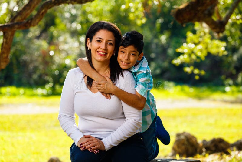 Mother and son outdoor portrait