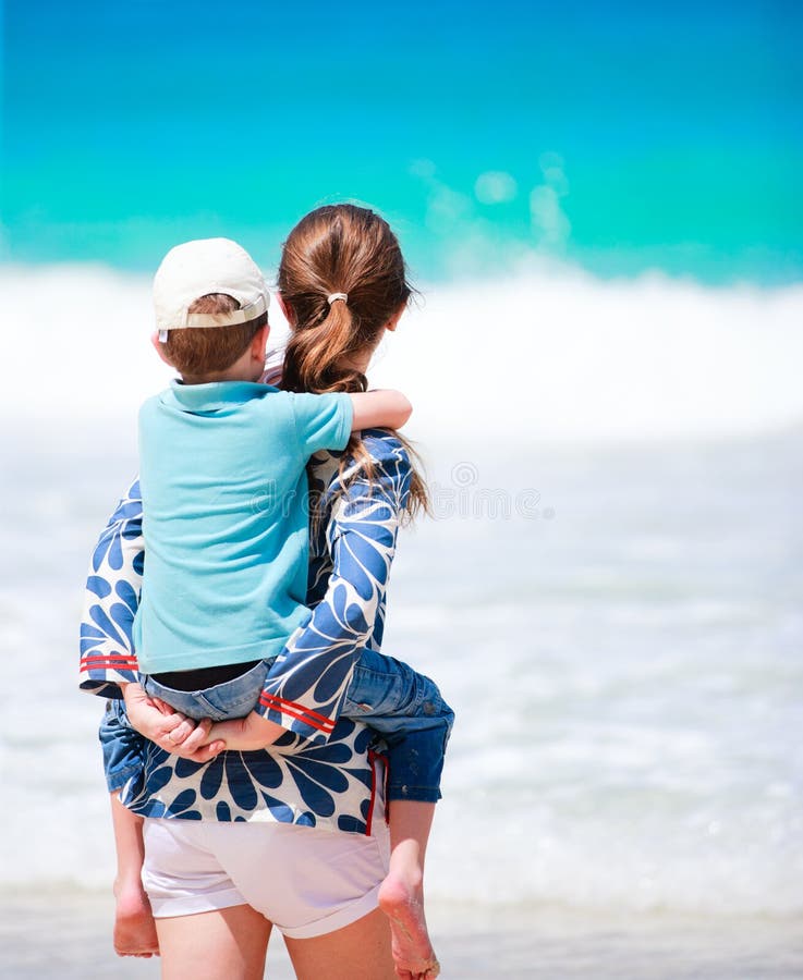 Mother and son on vacation stock image. Image of nature - 17815253