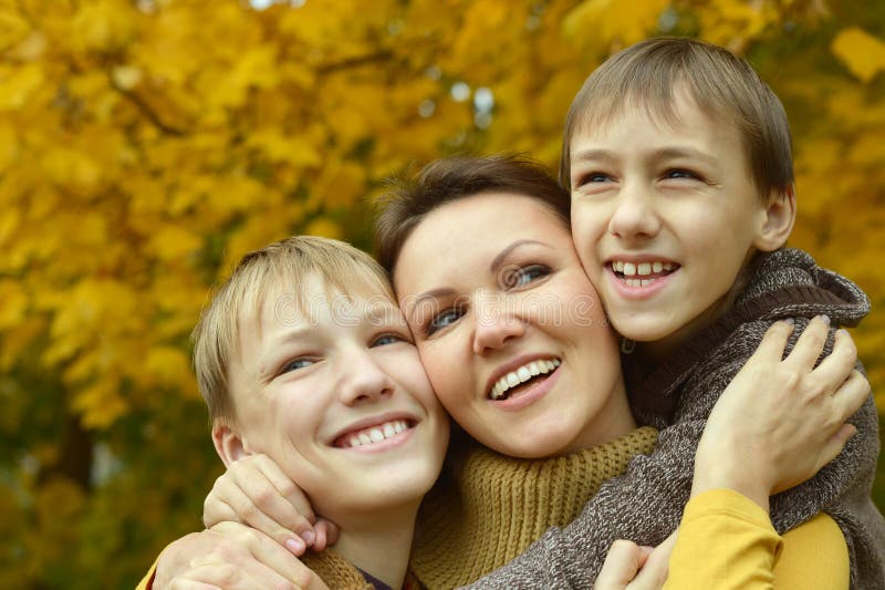 Mother and sons stock image. Image of brunette, bonding - 4416181