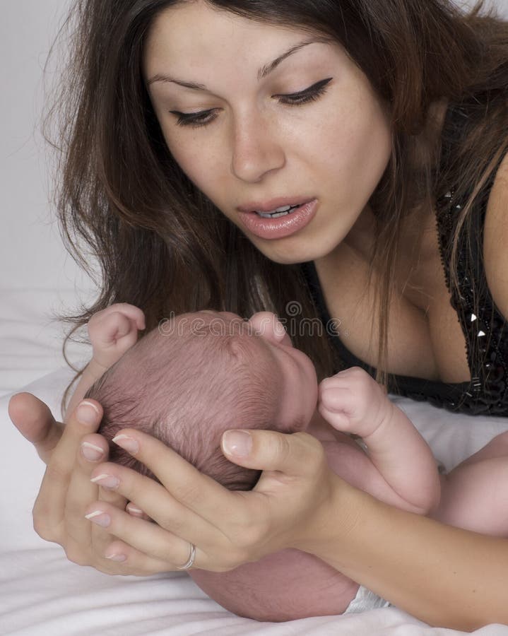 Mother soothing baby