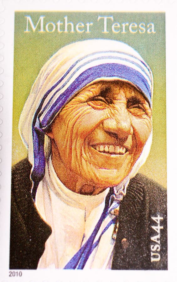 Mother Teresa, comemorada no selo de porte postal dos E.U. fotografia de stock Mother Teresa, comemorada no selo de porte postal dos E.U. fotografia de stock