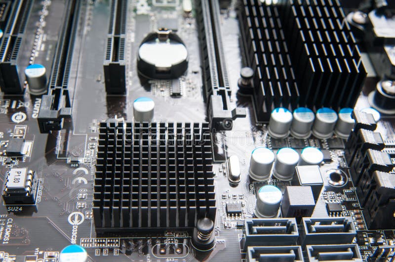 Motherboard detail view royalty free stock image