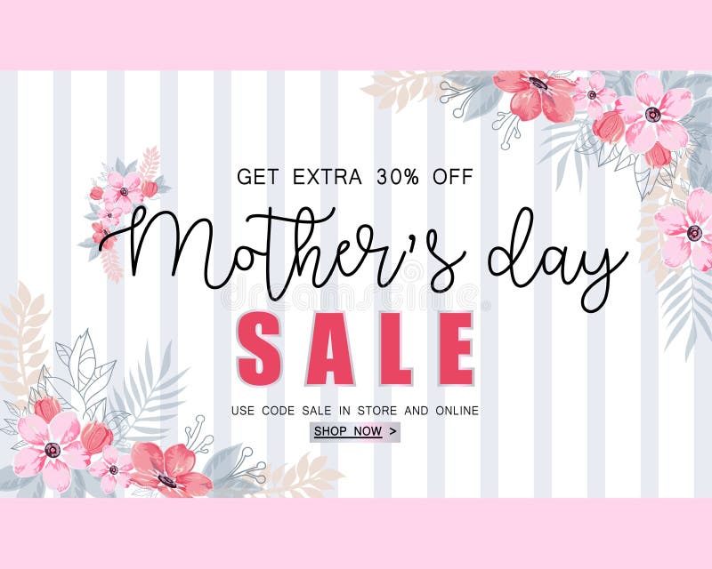Mothers Day Sale Banner Template for Social Media Advertising. Stock