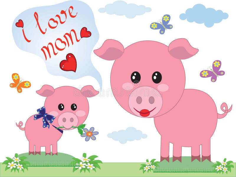 Mothers day ,two pigs