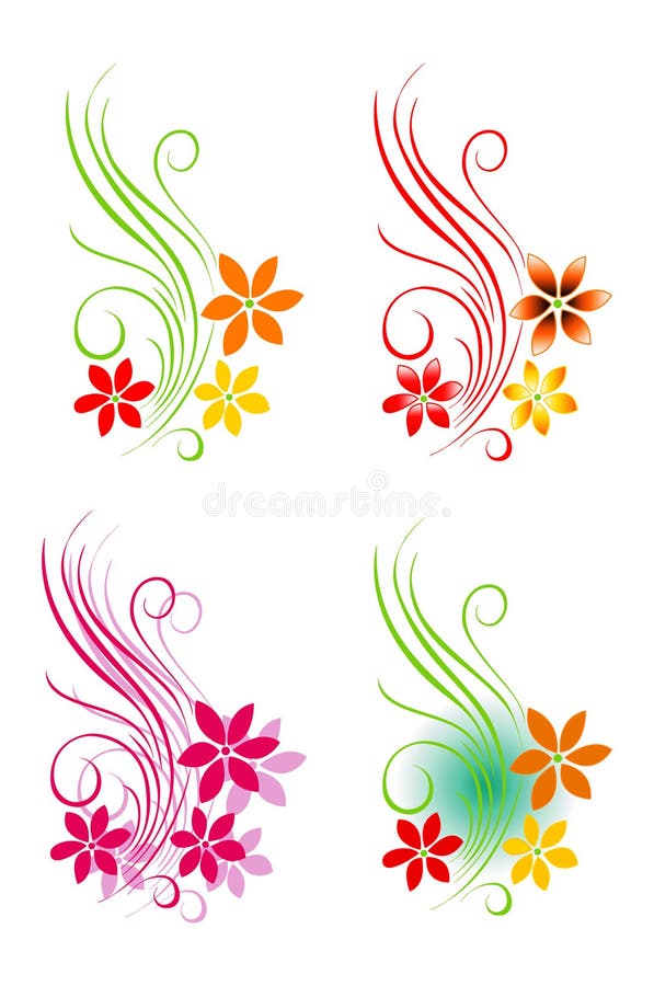 Drapeau décoratif floral illustration de vecteur. Illustration du lame -  8954272