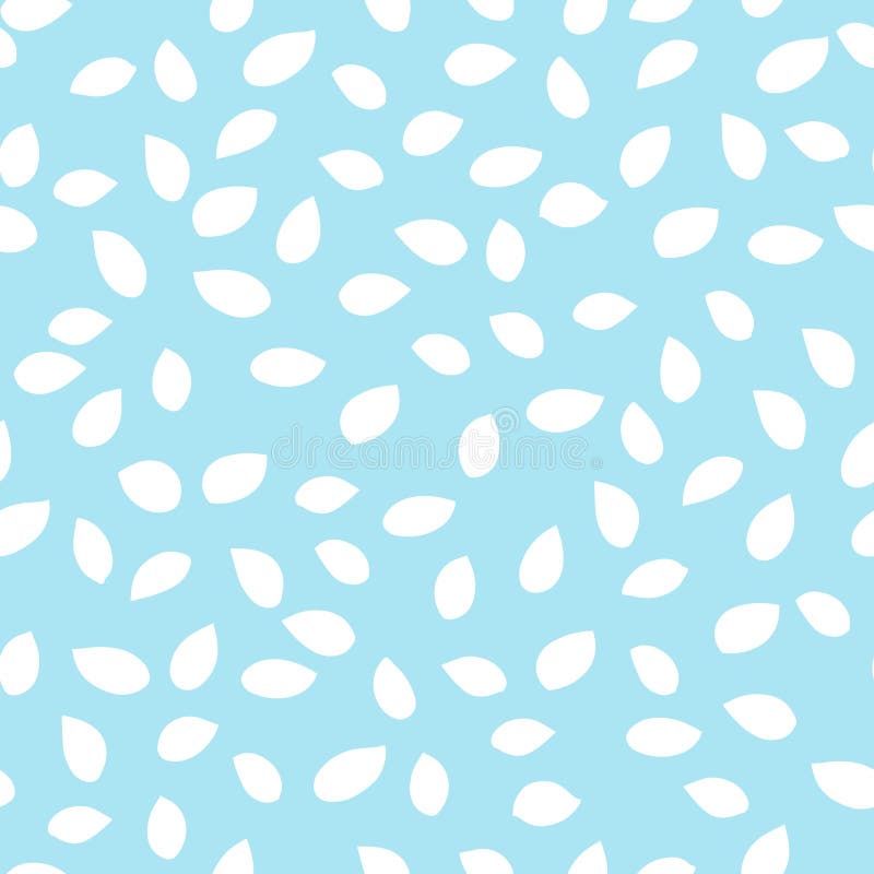 Motif minimaliste sans couture avec des formes abstraites blanches en larme éparpillées sur un fond bleu vif. Design élégant et so illustration libre de droits