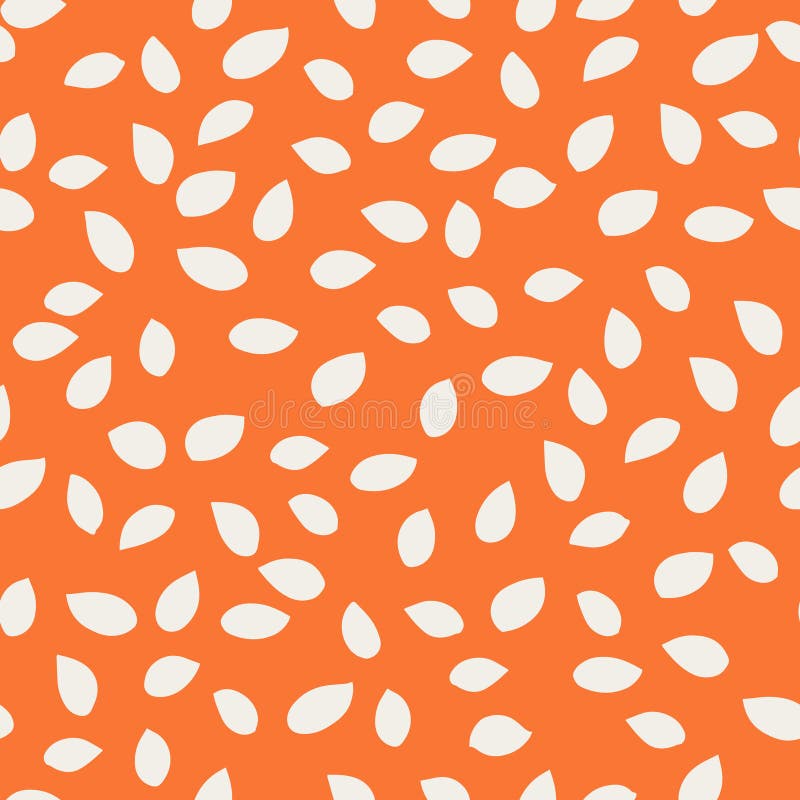Motif minimaliste sans couture avec des formes abstraites en toile de fond blanc éparpillées sur un fond orange vif. Design élégan illustration stock