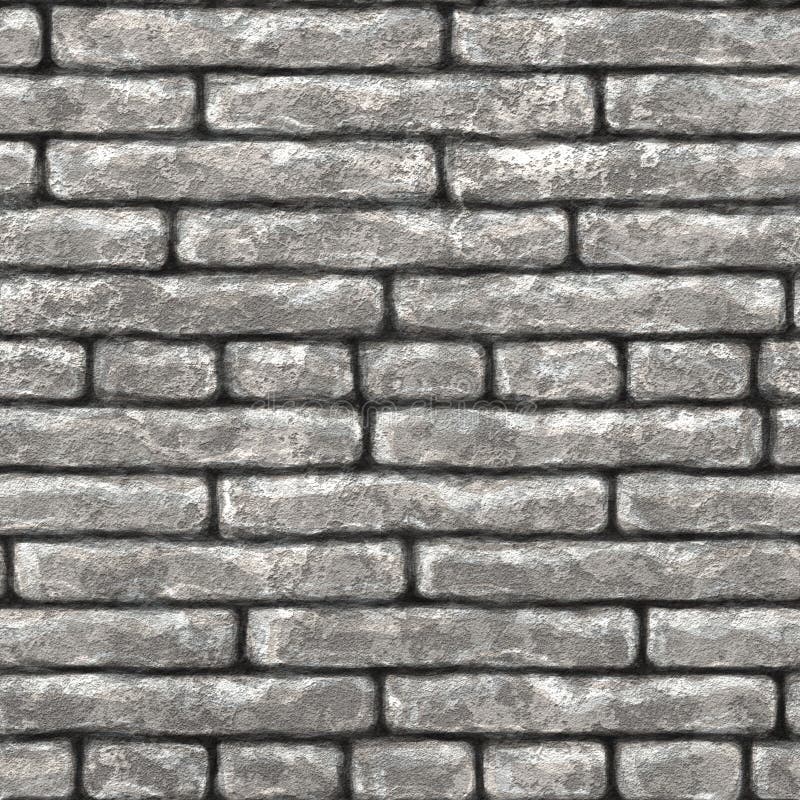 Stone Wall Seamless Texture, Cartoon, 3d Illustration Stock Photo