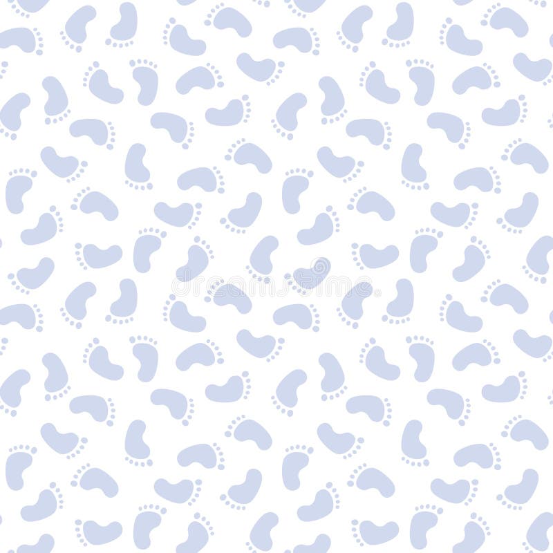 Motif transparent bleu clair de pied de bébé avec fond blanc illustration libre de droits