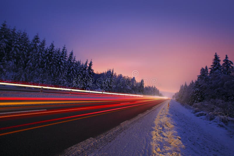 Motion Blur of Car Driving stock image. Image of winter 17459423