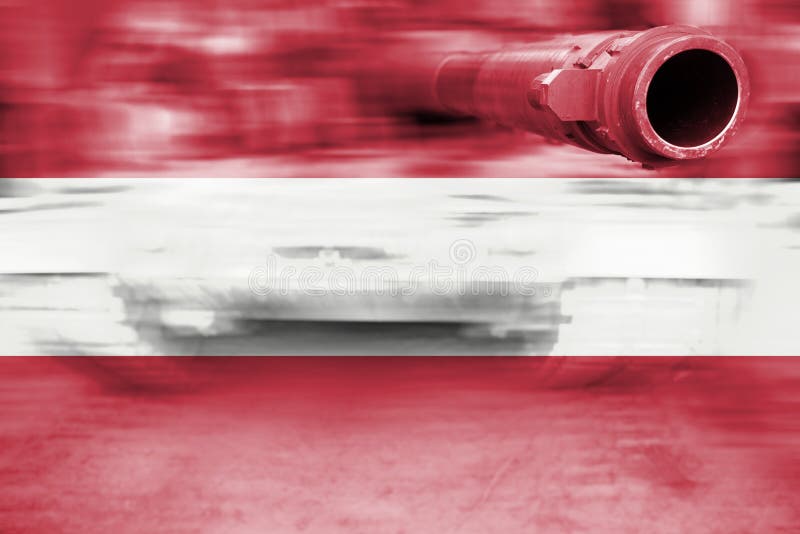 Motion Blur War Tank with Blending Austria Flag Stock Image Image of