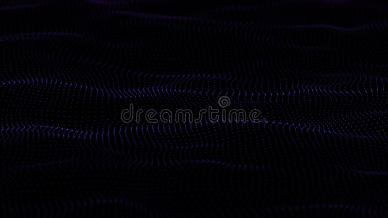 Motion graphic digital particle wave flow, digital cyberspace abstract background. Live wallpaper. royalty free illustration