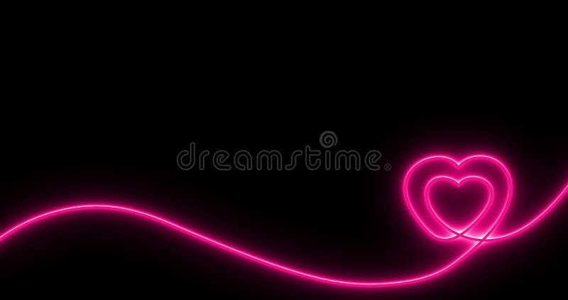 Neon Heartbeat on Black Isolated Background Stock Video - Video of beat,  monitor: 180104501