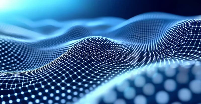 Motion graphics for a 2D particle background. Moving stars, lights, and geometric shapes. Geometric shapes and dots royalty free stock photo