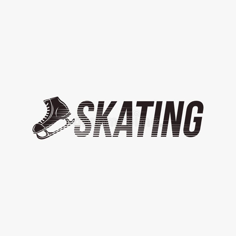 Motion Ice Skating Logo, Figure Skating Logo Vector Design Stock Vector